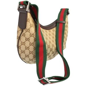 Gucci bag half moon hobo GG Canvas Brown Messenger Bag